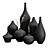 Charred Oak Bud Vases (Ash & Plumb) 3D model small image 2