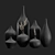 Charred Oak Bud Vases (Ash & Plumb) 3D model small image 3