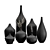 Charred Oak Bud Vases (Ash & Plumb) 3D model small image 4