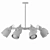 Modern Hanging Lamp Trio Set 3D model small image 3