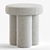 Cozy Sheepskin Foot Stool 3D model small image 2