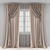 Triple Curtain with Valance 3D model small image 1