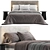 Sleek Italian Designer Ribbon Bed 3D model small image 3