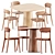 Trendy and Compact Dining Set 3D model small image 1