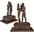 Metal Sculpture Figures Set 3oru 3D model small image 7