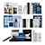 Modern Blue Book Set Collection 3D model small image 1