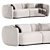 Stylish 3-Seater Fabric Sofa 3D model small image 2