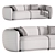 Stylish 3-Seater Fabric Sofa 3D model small image 4