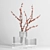 H&M Glass Vases & Red Berry Branch 3D model small image 1