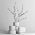 H&M Glass Vases & Red Berry Branch 3D model small image 4