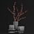H&M Glass Vases & Red Berry Branch 3D model small image 6