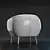 White Leather Armchair for Gaming 3D model small image 3