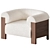 Eldon Boucle Armchair in Walnut 3D model small image 1