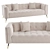 Nerac Contemporary Off-White Steel Sofa 3D model small image 3