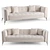 Nerac Contemporary Off-White Steel Sofa 3D model small image 7