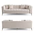 Nerac Contemporary Off-White Steel Sofa 3D model small image 8