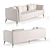 Nerac Contemporary Off-White Steel Sofa 3D model small image 10