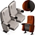 Versatile Cinema Chair Set 3D model small image 2