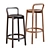 Karimoku Castor Stool with Backrest 3D model small image 2