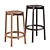  Castor Bar Stool in Japanese Oak 3D model small image 1