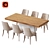 Elegant Aleal Valentino Dining Set 3D model small image 1