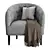 Shento Velvet Armchair – Modern Design 3D model small image 4
