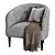 Shento Velvet Armchair – Modern Design 3D model small image 5
