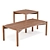 Karimoku: Castor Solid Oak Nesting Tables 3D model small image 3