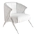 Velvet and Pine Art-Deco Armchair 3D model small image 12