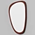 Mid-Century Wood Frame Wall Mirror 3D model small image 2