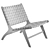 Modern Leather and Mahogany Chair 3D model small image 3