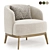 Elegant Megan Armchair in 3 Fab Colors 3D model small image 2