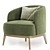 Elegant Megan Armchair in 3 Fab Colors 3D model small image 4