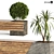 Two Bench Set with Plants 3D model small image 8