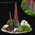 Plants & Rocks Collection Vray Model 3D model small image 1