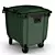 Outdoor Waste Bin 1100L with Lid 3D model small image 6