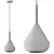 Sleek Glass Cone Pendant Light 3D model small image 2