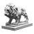 Regal Lion Statues 3D model small image 4