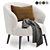 Stylish Armchair Moretti in 4 Colors 3D model small image 1