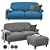 Essboda 2-Seat Sofa Set 3D model small image 2