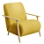 Elegant Mustard Accent Chair 3D model small image 1