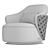 Elegant Adele Armchair by Visionnaire 3D model small image 3