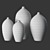 Stone Texture White Glazed Vessels 3D model small image 4