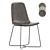 Modern Leather Slope Dining Chair 3D model small image 2