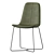 Modern Leather Slope Dining Chair 3D model small image 3