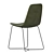 Modern Leather Slope Dining Chair 3D model small image 4