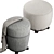 Gemstone Pouf Set, Designer Giorgetti 3D model small image 2