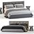RH Fabric Framed Panel Bed 3D model small image 1