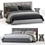 RH Fabric Framed Panel Bed 3D model small image 2