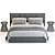 RH Fabric Framed Panel Bed 3D model small image 3